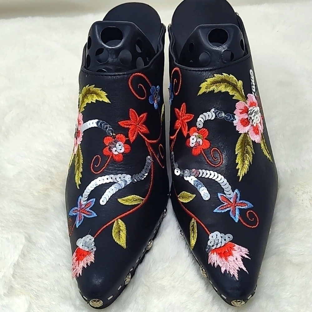 Beautiful Sequin Studded Platform Mules Size 36